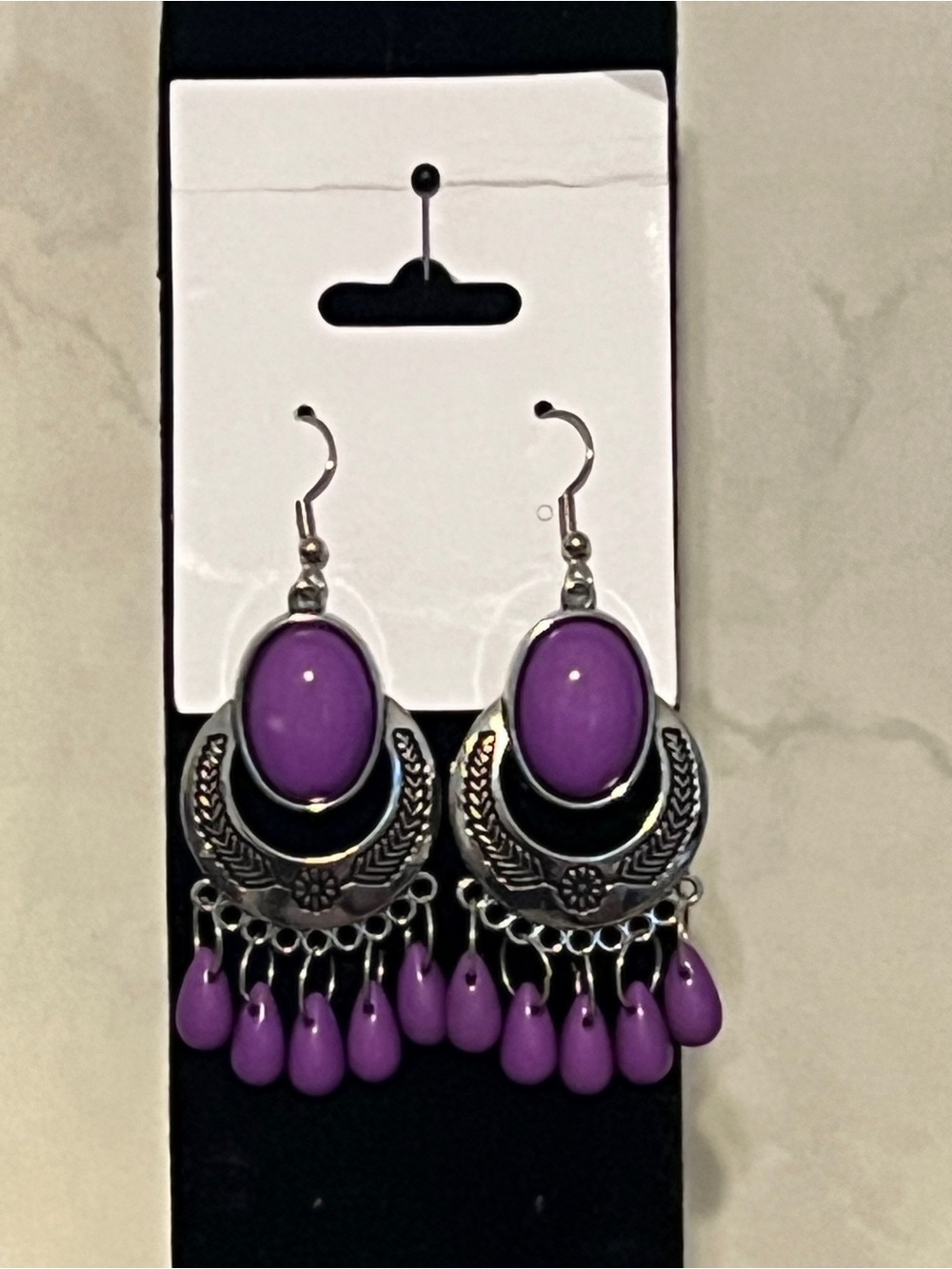 Paparazzi Purple Bohemian Teardrop Dangle Earrings